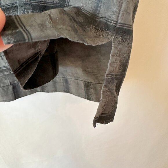 Tommy Bahama 100% Silk Shirt Mens M Gray Black Plaid Button-Up Camp Shirt Summer - Picture 5 of 10